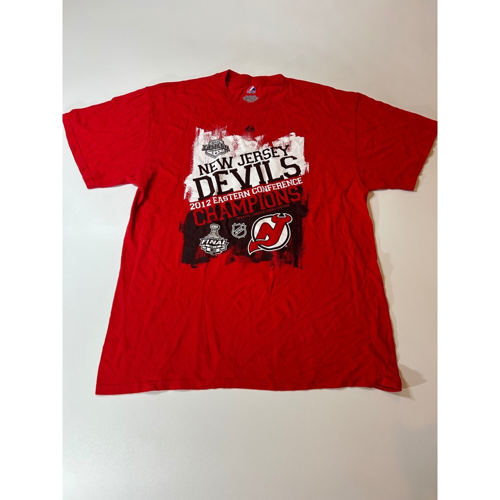 Majestic T-Shirt Men's XL Red NJ Devils 2012 Eastern Conference Champions